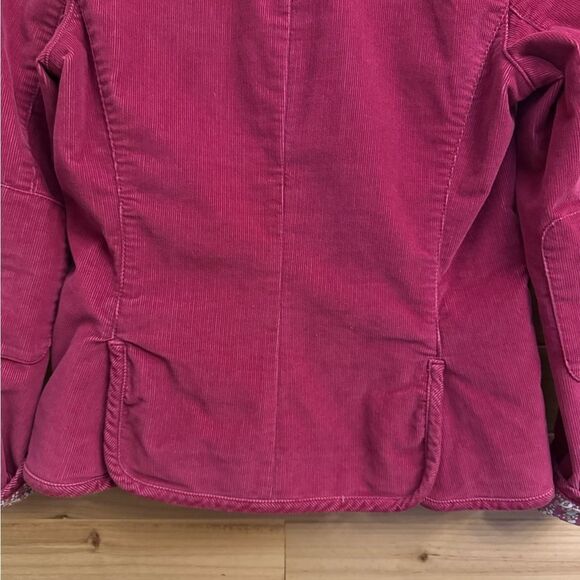 Y2K GAP Size Small Pink Corduroy Floral Lined Button Front Spring Jacket - Picture 13 of 16